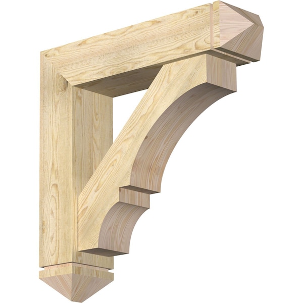 Ekena Millwork Balboa Arts and Crafts Rough Sawn Bracket w/ Offset Brace, Douglas Fir, 8"W x 34"D x 34"H BKT0806X34X34BOA03RDF - main